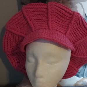 Pink Knitted Women's Beret